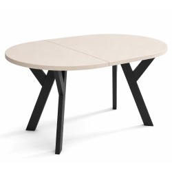 LOFT Okrągły stół rozkładany do jadalni kuchni i salonu w modnym kolorze kaszmirowym - Zdjęcie 3