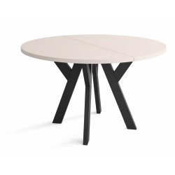 LOFT Okrągły stół rozkładany do jadalni kuchni i salonu w modnym kolorze kaszmirowym