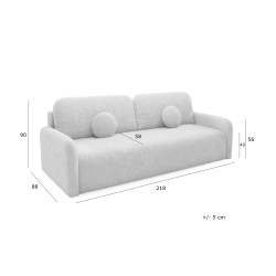 RAVI Kanapa trzyosobowa z pojemnikiem na pościel w tkaninie Fredo - Zdjęcie 8