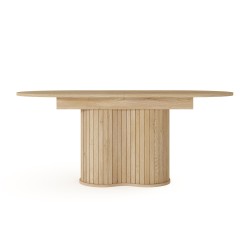 LOVE Stół rozkładany owalny do salonu na podstawie z lameli - Zdjęcie 4