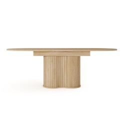 LOVE Stół rozkładany owalny do salonu na podstawie z lameli - Zdjęcie 5