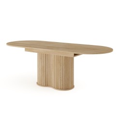 LOVE Stół rozkładany owalny do salonu na podstawie z lameli - Zdjęcie 3