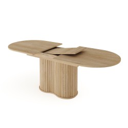 LOVE Stół rozkładany owalny do salonu na podstawie z lameli - Zdjęcie 7