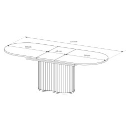 LOVE Stół rozkładany owalny do salonu na podstawie z lameli - Zdjęcie 10