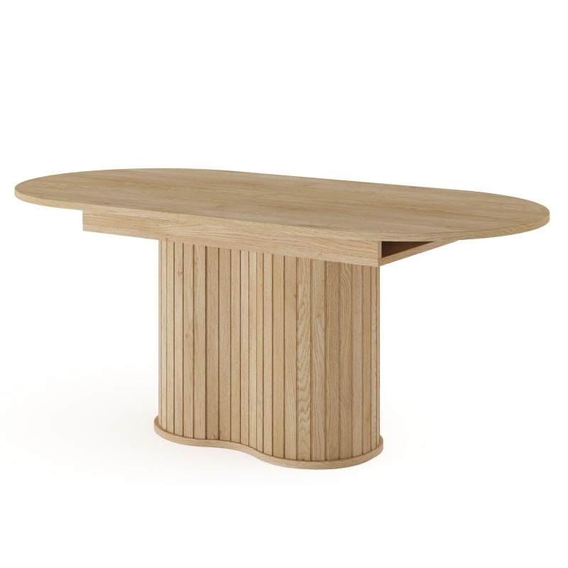 LOVE Stół rozkładany owalny do salonu na podstawie z lameli