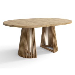 DUSTO stół okrągły rozkładany z lamelami - Zdjęcie 3