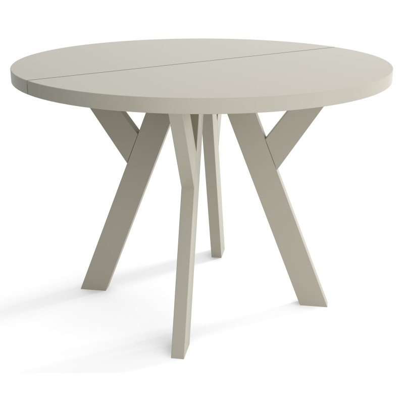 LOFT Okrągły stół rozkładany do jadalni kuchni i salonu w modnym kolorze kaszmirowym