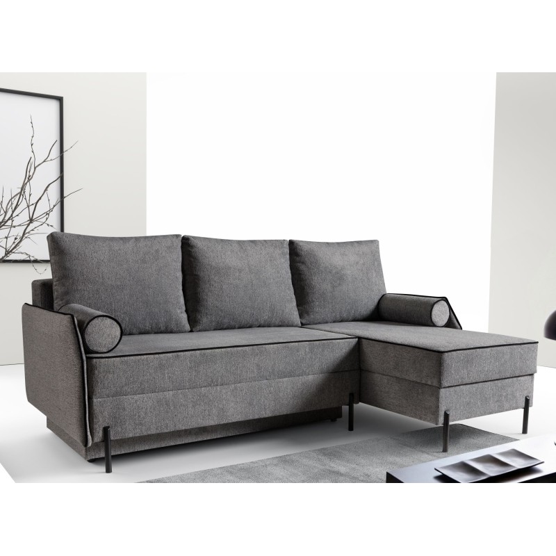 AZIO Narożnik Uniwersalny, z podwójnym pojemnikiem na pościel i bardzo komfortowym siedziskiem