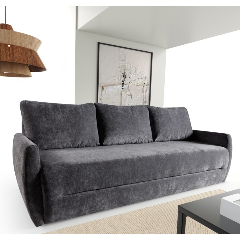 PALMO Kanapa trzyosobowa z funkcją spania, obita tkaniną LUMO