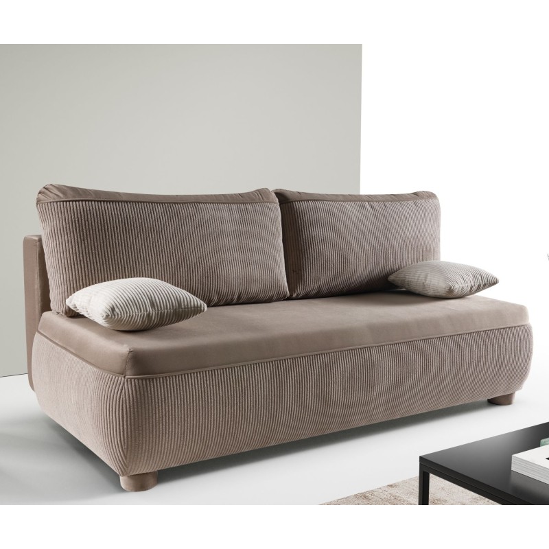 ADI Kanapa bez boczków na okrągłych nóżkach, obita sztruksową tkaniną