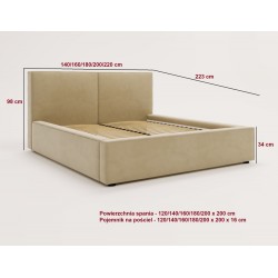 ANTOS łóżko sypialniane 180 cm, Matt velvet 2218 SZYBKI TERMIN REALIZACJI - Zdjęcie 6