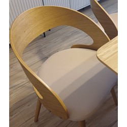 Zestaw Stół DUSTO z lamelami craft złoty + 4 krzesła M-105 salvador 02 - Zdjęcie 6