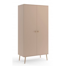 Szafa Boho głęboka drewniane nóżki 2 półki i drążek Macchiato styl skandynawski - Zdjęcie 2