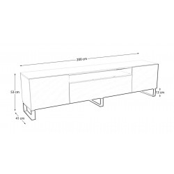 Szafka RTV IGO 200 cm stojąca do salonu Czarny + Artisan - Zdjęcie 6