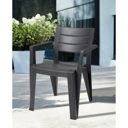 Krzesło fotel ogrodowy grafitowy - Zdjęcie 1