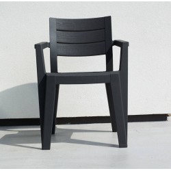 Krzesło fotel ogrodowy grafitowy - Zdjęcie 3