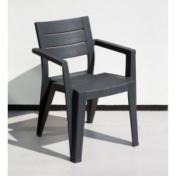 Krzesło fotel ogrodowy grafitowy - Zdjęcie 4