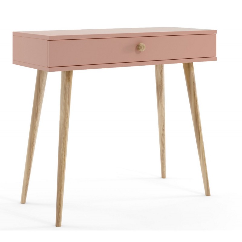 Konsola róż naturalny na wysokich nóżkach Boho