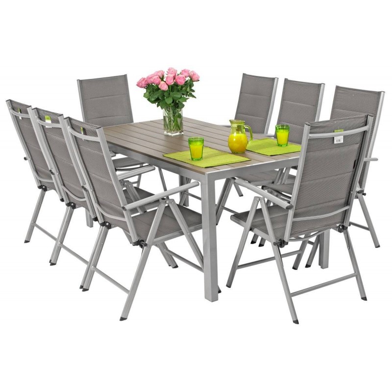 MODERN MAX Komplet ogrodowy aluminiowy stół + krzesła 8 osób