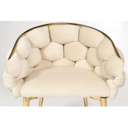 Krzesło glamour balloon beżowy złote nogi - Zdjęcie 6