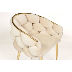 Krzesło glamour balloon beżowy złote nogi - Zdjęcie 8