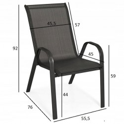 PUERTO zestaw ogrodowy stół + 6 krzeseł czarny - Zdjęcie 4