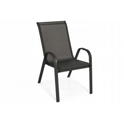 PUERTO zestaw ogrodowy stół + 6 krzeseł czarny - Zdjęcie 5