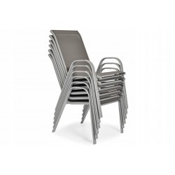 PUERTO zestaw ogrodowy stół + 6 krzeseł srebrny - Zdjęcie 6