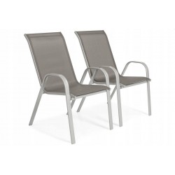 PUERTO zestaw ogrodowy stół + 6 krzeseł srebrny - Zdjęcie 3