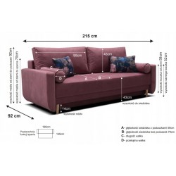 Kanapa z funkcją spania trzyosobowa sofa do salonu TIMON - Zdjęcie 8