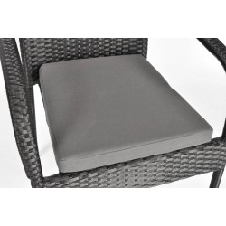 MALWA meble ogrodowe z technorattanu stół + krzesła 6 osób czarny - Zdjęcie 9