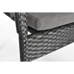 MALWA meble ogrodowe z technorattanu stół + krzesła 6 osób czarny - Zdjęcie 7