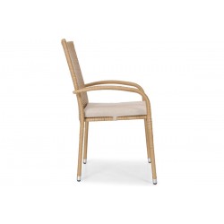 MALWA zestaw technorattan stół + krzesła 6 osób beżowy - Zdjęcie 5