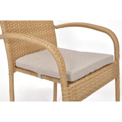 MALWA zestaw technorattan stół + krzesła 6 osób beżowy - Zdjęcie 7