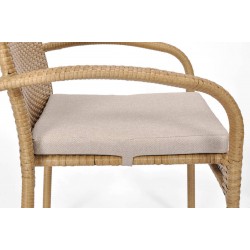 MALWA zestaw technorattan stół + krzesła 6 osób beżowy - Zdjęcie 8