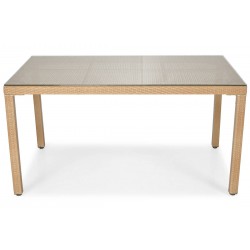 MALWA zestaw technorattan stół + krzesła 6 osób beżowy - Zdjęcie 9