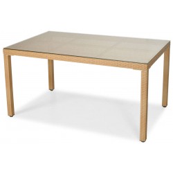 MALWA zestaw technorattan stół + krzesła 6 osób beżowy - Zdjęcie 10