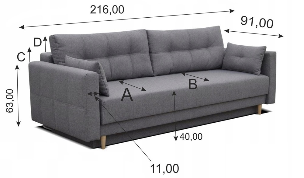 LEMA Kanapa Sofa Rozkładana z funkcją spania - zdjęcie produktu