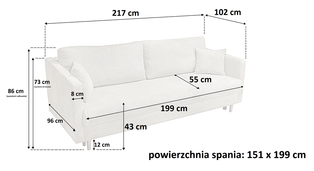 AZO kanapa z funkcją spania - zdjęcie produktu