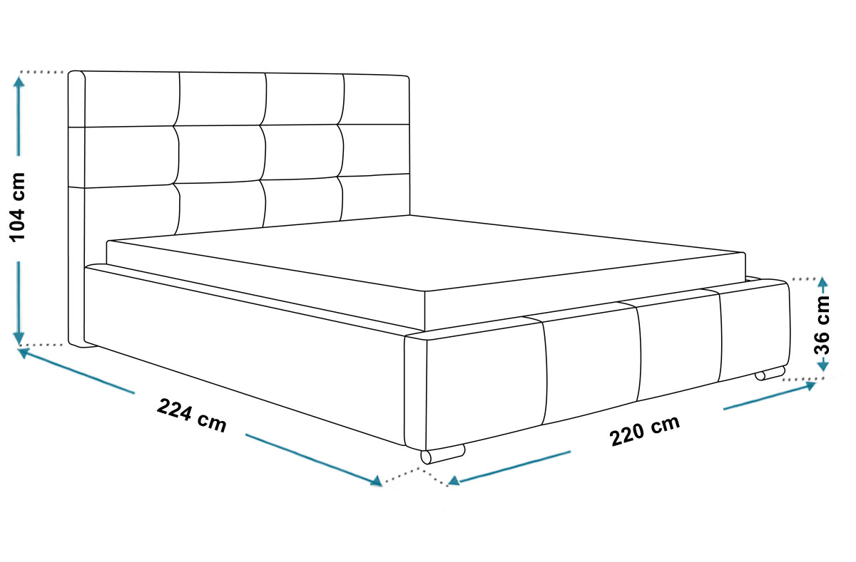 Łóżko 200x200 Stelaż metalowy R5 - zdjęcie produktu