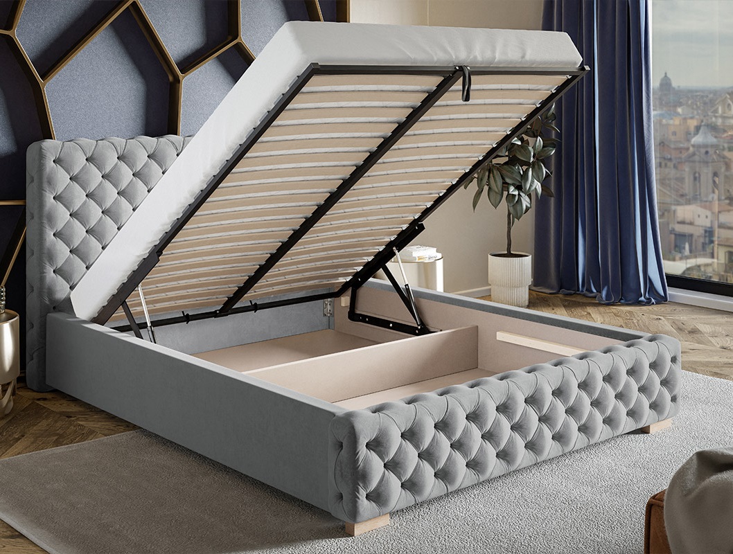 Łóżko tapicerowane 200x200 BEN 12 stelaż metalowy - zdjęcie produktu