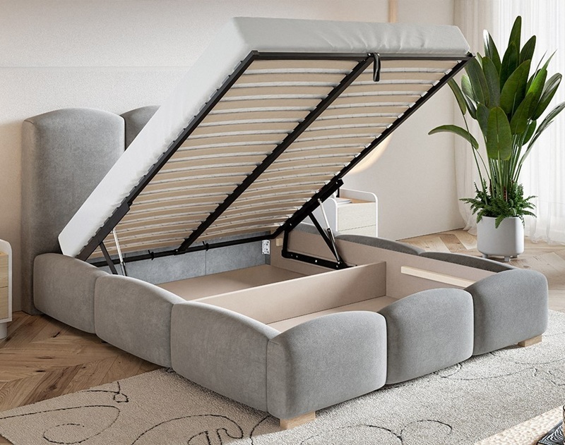 Łóżko sypialniane 200x200 BEN 14 z dużym pojemnikiem na pościel - zdjęcie produktu