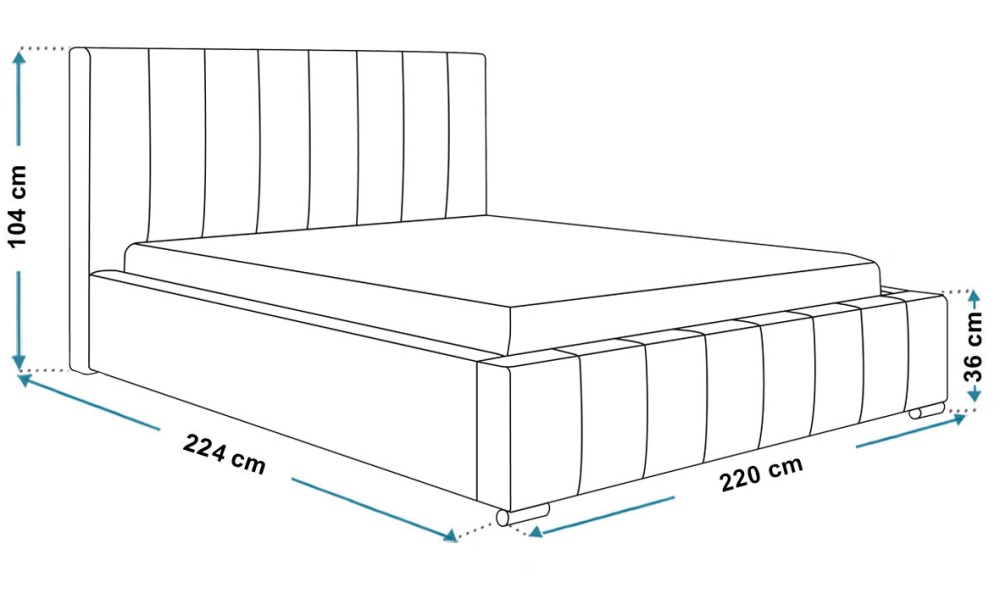 Łóżko 200x200 Stelaż metalowy R10 - zdjęcie produktu