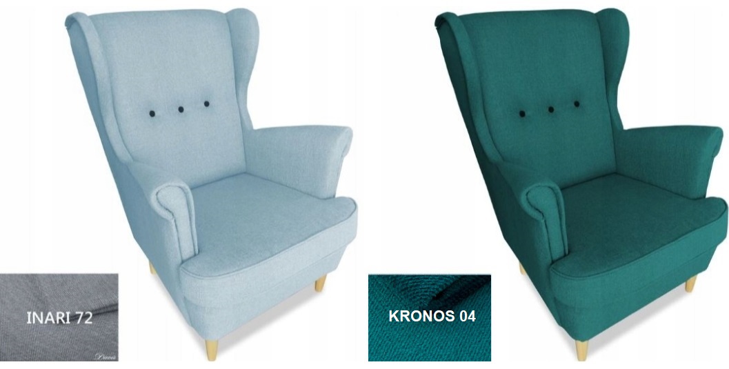 Fotel Uszak Skandynawski duży wybór tkanin i kolorów - zdjęcie produktu