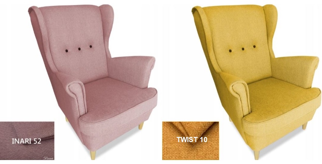 Fotel Uszak Skandynawski duży wybór tkanin i kolorów - zdjęcie produktu