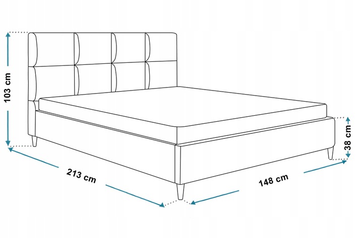 Łóżko tapicerowane 140x200 X1 - zdjęcie produktu