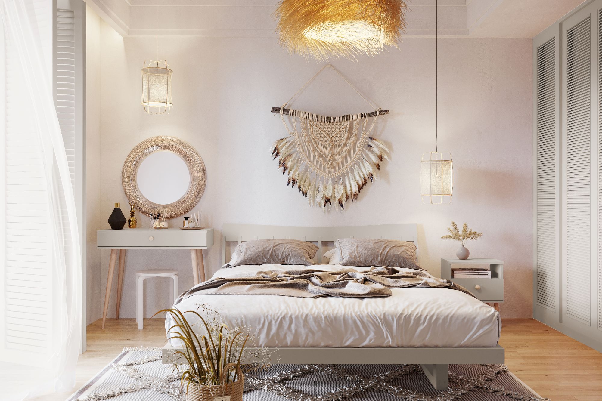 Stolik nocny kaszmirowy boho - zdjęcie produktu