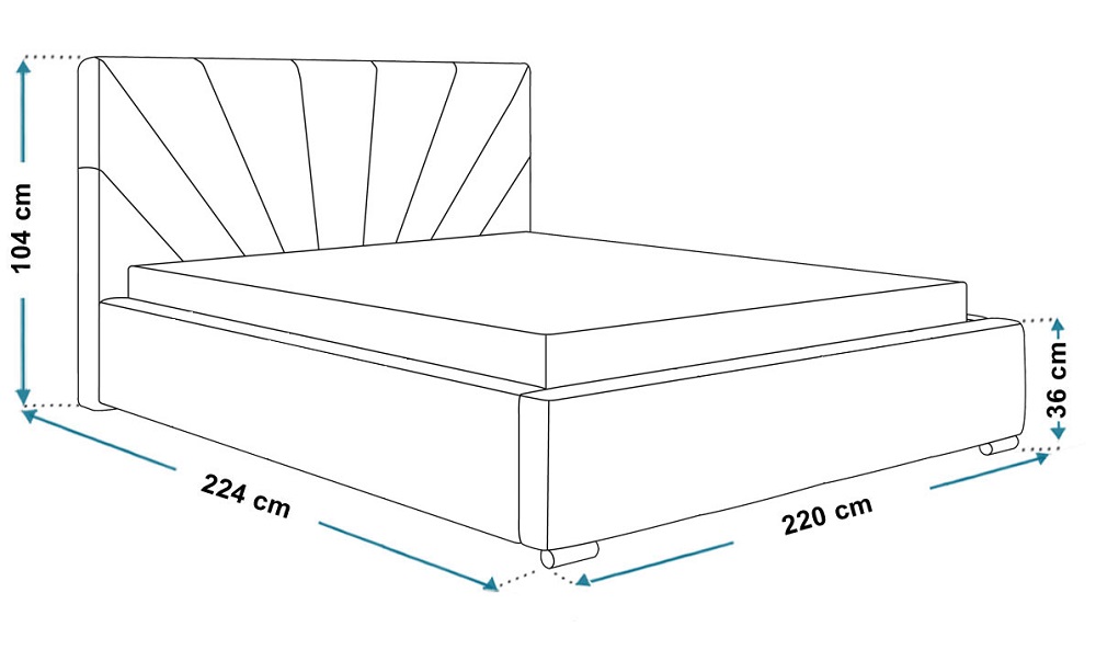 Łóżko 200x200 Stelaż metalowy R9 - zdjęcie produktu