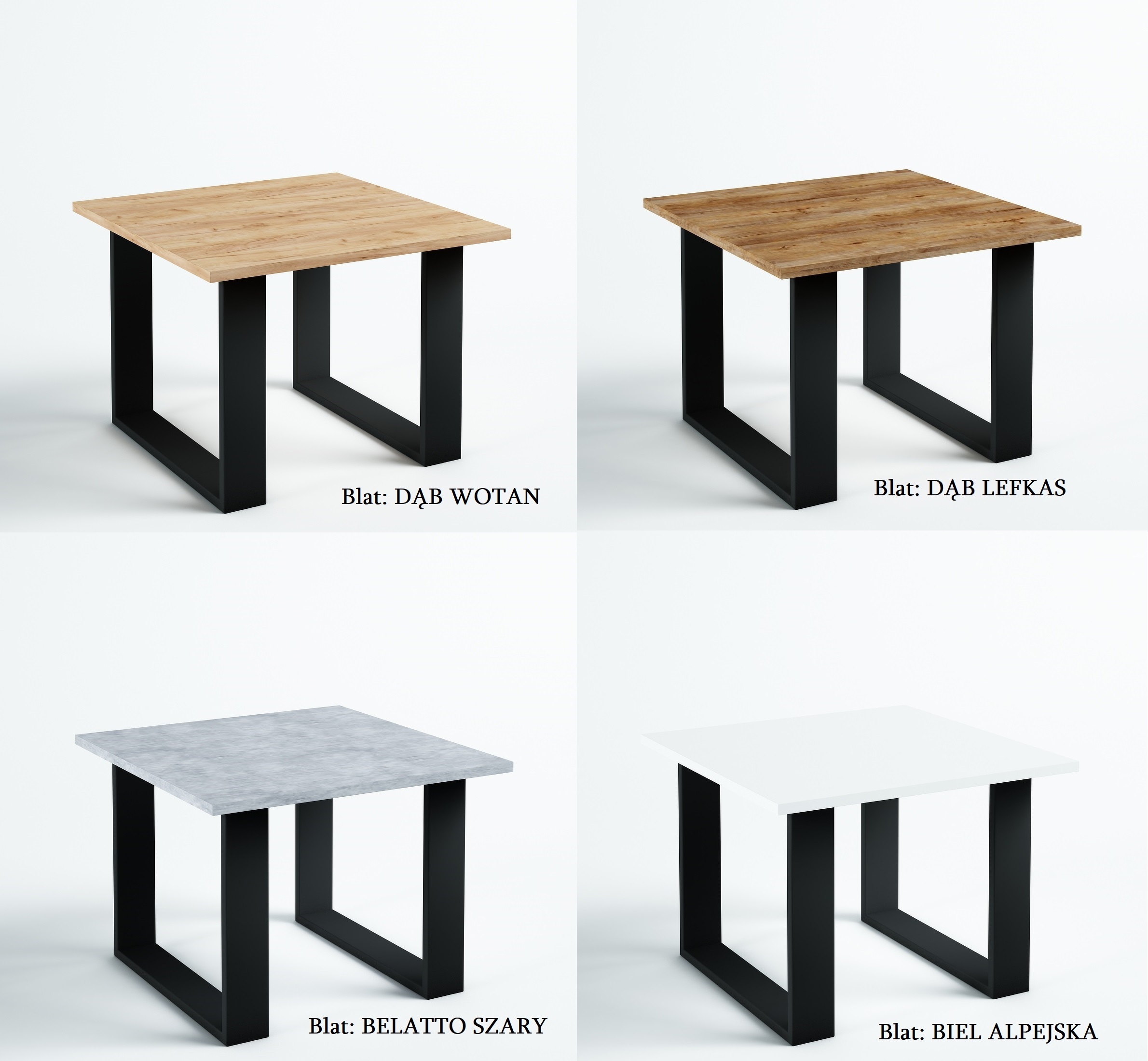 Kwadratowy stolik kawowy 65x65 do salonu styl loft - zdjęcie produktu