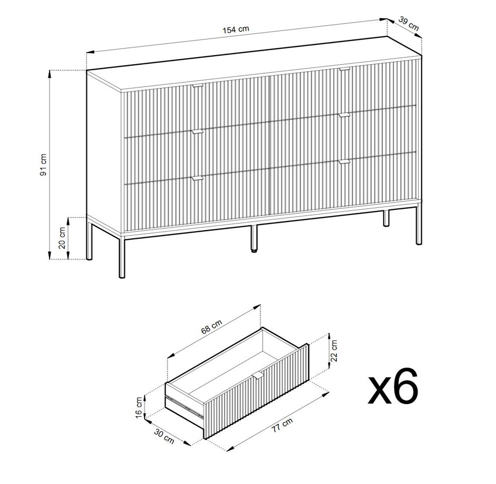 NEW czarna komoda z szufladami KS154 - zdjęcie produktu